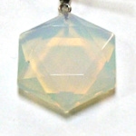 A17-04 30mm STONE HEXAGON PENDANT IN OPALITE