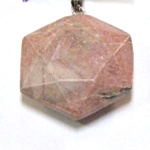 A17-07  30mm STONE HEXAGON PENDANT IN RHODONIE