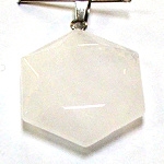 A17-09 30mm STONE HEXAGON PENDANT IN CLEAR QUARTZ