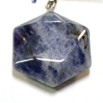 A17-14  30mm STONE HEXAGON PENDANT IN EUROPEAN SODALITE