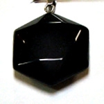 A17-16 30mm STONE HEXAGON PENDANT IN ONYX