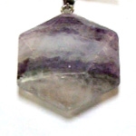 A17-19 30mm STONE HEXAGON PENDANT IN FLUORITE