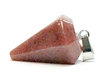 A20-34 STONE PENDULUM PENDANT IN STRAWBERRY QUARTZ