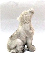 A26-05 50mm STONE WOLF IN WHITE CRAZY AGATE