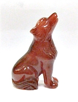 A26-09 50mm STONE WOLF IN RED AGATE