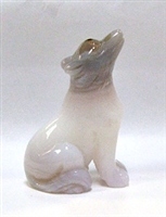A26-13  50mm STONE WOLF IN GREY AGATE
