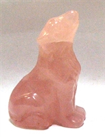 A26-2-01 50mm STONE WOLF IN ROSE QUARTZ