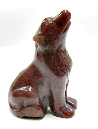 A26-2-09 50mm STONE WOLF IN STAWBERRY QUARTZ