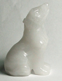 A26-2-15 50mm STONE WOLF IN WHITE JADE