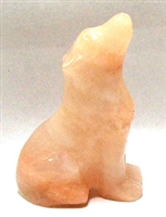 A26-2-42  50mm STONE WOLF IN PINK AVENTURINE