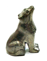 A26-2-45 50mm STONE WOLF IN PYRITE