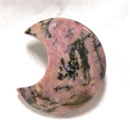 A3-05STONE CRESCENT  MOON IN RHODOCHROSITE