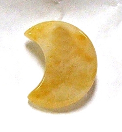 A3-19 STONE CRESCENT  MOON IN YELLOW JADE