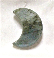 A3-23 STONE CRESCENT  MOON IN LABRADORITE