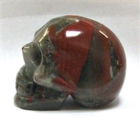 A31-06  50mm STONE SKULL IN BLOODSTONE