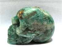 A31-41 50mm STONE SKULL IN EUROPEAN AMAZONITE