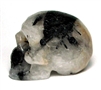 A31-44 50mm STONE SKULL IN BLACK QUARTZ