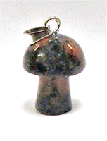 A37-03 SMALL MUSHROOM PENDANT IN RED LLANITE