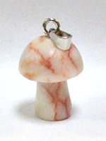 A37-13 SMALL MUSHROOM PENDANT IN RED PICASSO
