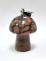 A37-16 SMALL MUSHROOM PENDANT IN LEOPARD PRINT