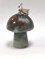 A37-18  SMALL MUSHROOM PENDANT IN BLOODSTONE