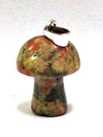 A37-21 SMALL MUSHROOM PENDANT IN UNAKITE