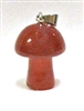 A37-28 SMALL MUSHROOM PENDANT IN RED AGATE