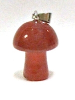 A37-28 SMALL MUSHROOM PENDANT IN RED AGATE