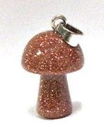 A37-30 SMALL MUSHROOM PENDANT IN GOLDSTONE