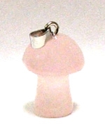 A37-32 SMALL MUSHROOM PENDANT IN ROSE QUARTZ