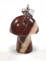 A37-43 SMALL MUSHROOM PENDANT IN ORIENTAL RED JASPR