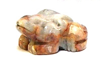 A45-12 STONE FROG IN WHITE CRAZY AGATE
