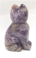 A49-01  STONE SITTING CAT--50mm  IN AMETHYST