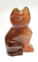 A49-04 STONE SITTING CAT--50mm IN RED AGATE