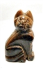 A49-07 STONE SITTING CAT--50mm IN TIGER EYE