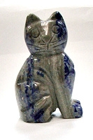 A49-14 STONE SITTING CAT--50mm IN LAPIS