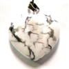 A51-31 30mm STONE HEART PENDANT IN HOWLITE