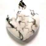 A51-31 30mm STONE HEART PENDANT IN HOWLITE