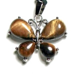 A55-18 STONE BUTERFLY PENDANT IN  TIGER EYE