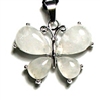 A55-10  STONE BUTERFLY PENDANT IN CLEAR QUARTZ
