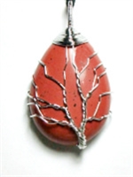 A60-42 STONE TREE OF LIFE PENDANT IN RED JASPER