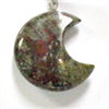 A64-11 STONE CRESCENT MOON PENDANT IN DRAGON BLOOD-30*25*8--A64