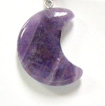 A64-12 STONE CRESCENT MOON PENDANT IN AMETHYST-30*25*8--A64
