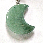 A64-14 STONE CRESCENT MOON PENDANT IN AVENTURINE-30*25*8--A64