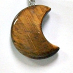 A64-28 STONE CRESCENT MOON PENDANT IN TIGER EYE-30*25*8--A64