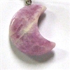 A64-31 STONE CRESCENT MOON PENDANT IN LEPIDOLITE-30*25*8--A64