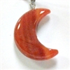 A64-34 STONE CRESCENT MOON PENDANT IN RED AGATE-30*25*8--A64