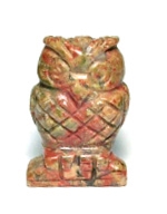 A71-07 SMALL STONE OWL IN UNAKITE