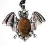 A76-18 STONE BAT PENDANT IN TIGER EYE