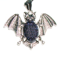 A76-41 STONE BAT PENDANT IN BLUE GOLDSTONE